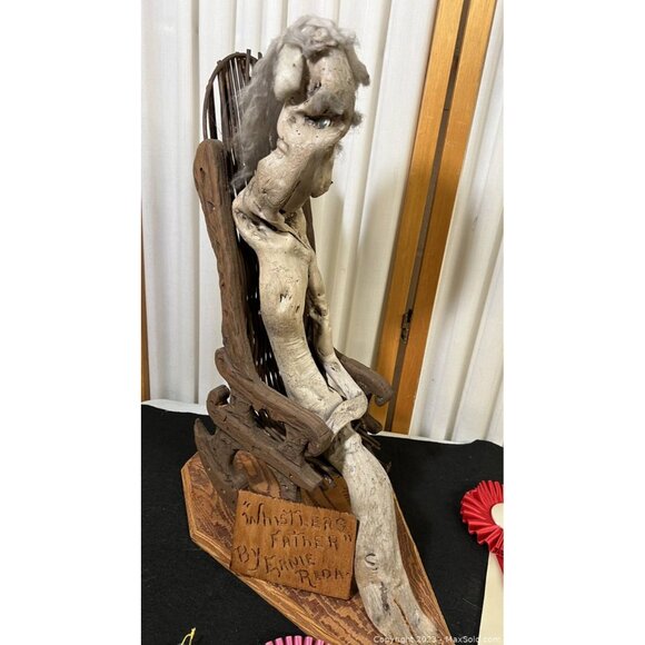 Vintage Driftwood Sculpture "Whistlers Father" By Ernie Reda 24" High 10" Wide S - Picture 4 of 7